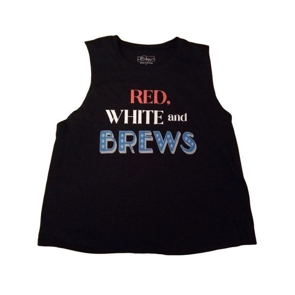 Tops - Red, White and Brews Tank Graphic T-shirt Tee Shirt